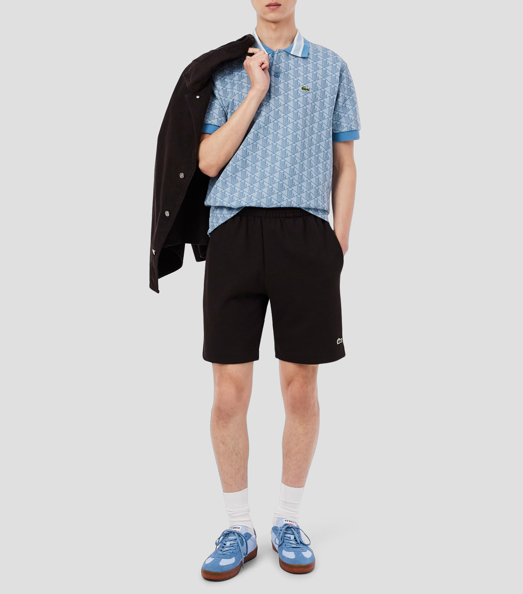 Playera tipo polo manga corta con estampado Hombre